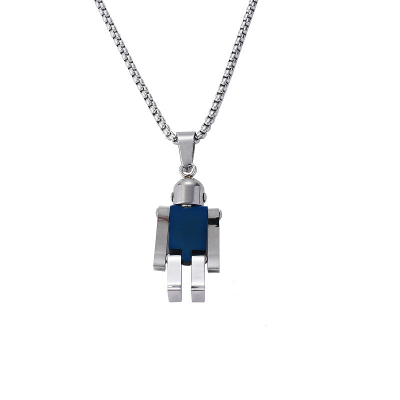 Cadena de Titanio para Hombre – Pendiente Minimalista Ajustable con Diseño Robot